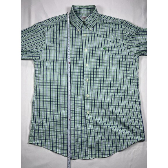 Brooks Brothers 346 M Original Polo Shirt Green Blue Plaid Non-Iron Button Down - Picture 8 of 11
